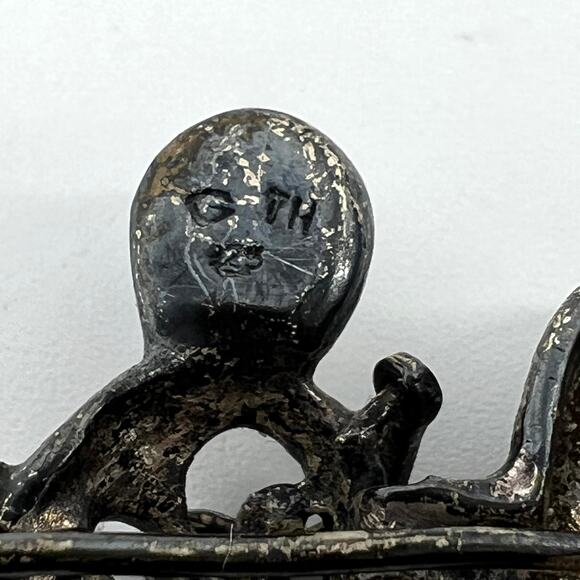 Vintage Marcasite Studded Garnet Eyed Mouse Brooch Sterling Silver 1" **READ** - Picture 4 of 5